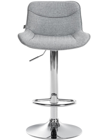 Tabouret de bar design en Tissu Gris Métal Argenté Fylven - 2