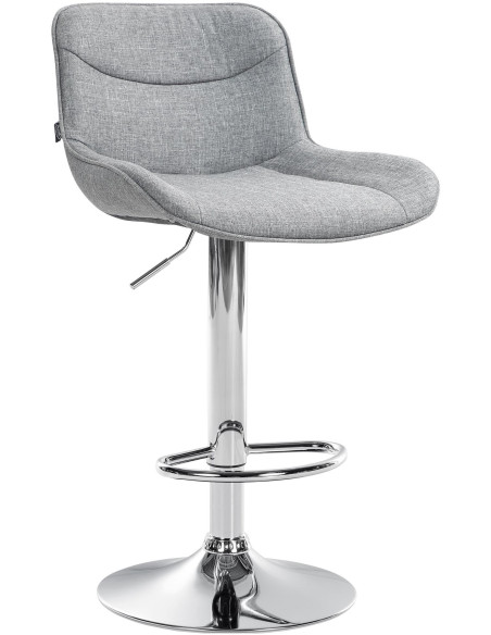 Tabouret de bar design en Tissu Gris Métal Argenté Fylven - 1