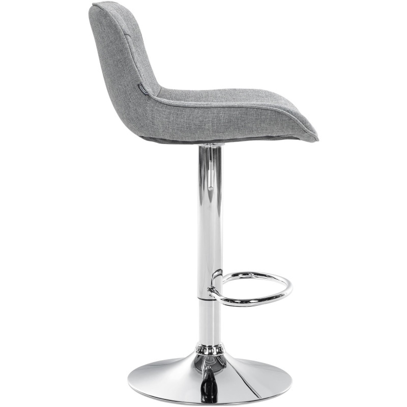 Tabouret de bar design en Tissu Gris Métal Argenté Fylven - 3
