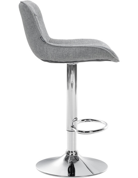 Tabouret de bar design en Tissu Gris Métal Argenté Fylven - 3