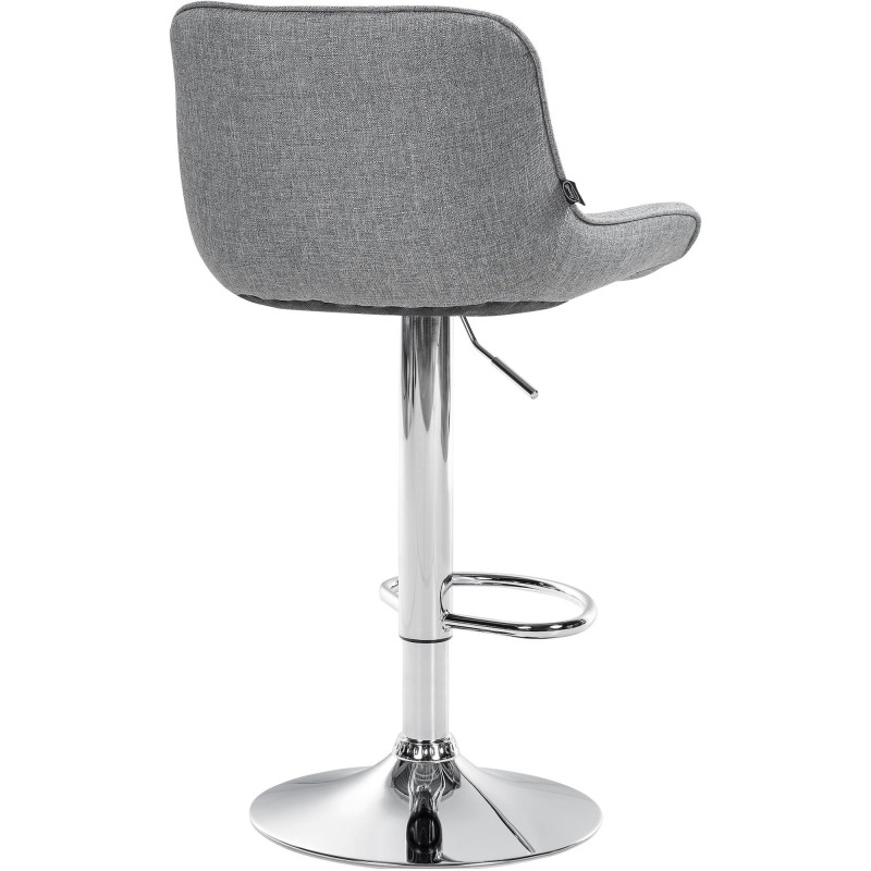 Tabouret de bar design en Tissu Gris Métal Argenté Fylven - 4