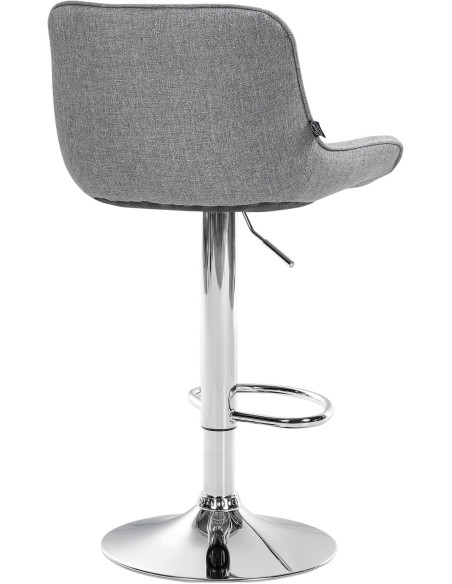 Tabouret de bar design en Tissu Gris Métal Argenté Fylven - 4