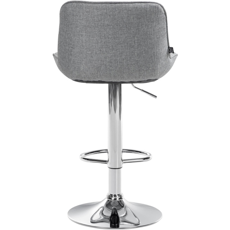 Tabouret de bar design en Tissu Gris Métal Argenté Fylven - 5