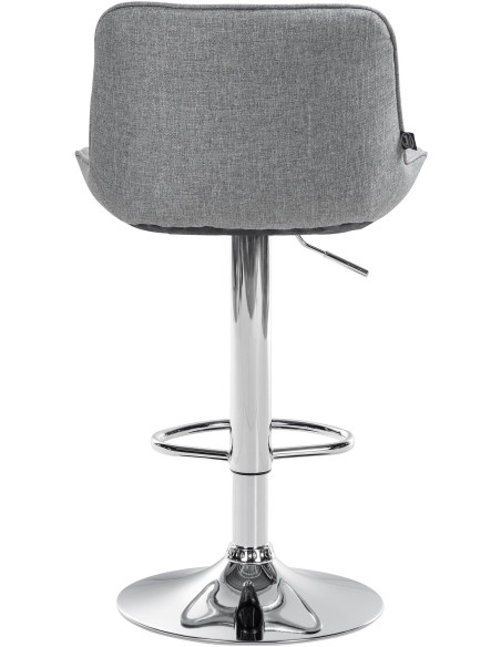 Tabouret de bar design en Tissu Gris Métal Argenté Fylven - 5