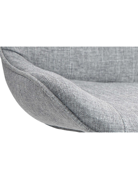 Tabouret de bar design en Tissu Gris Métal Argenté Fylven - 6