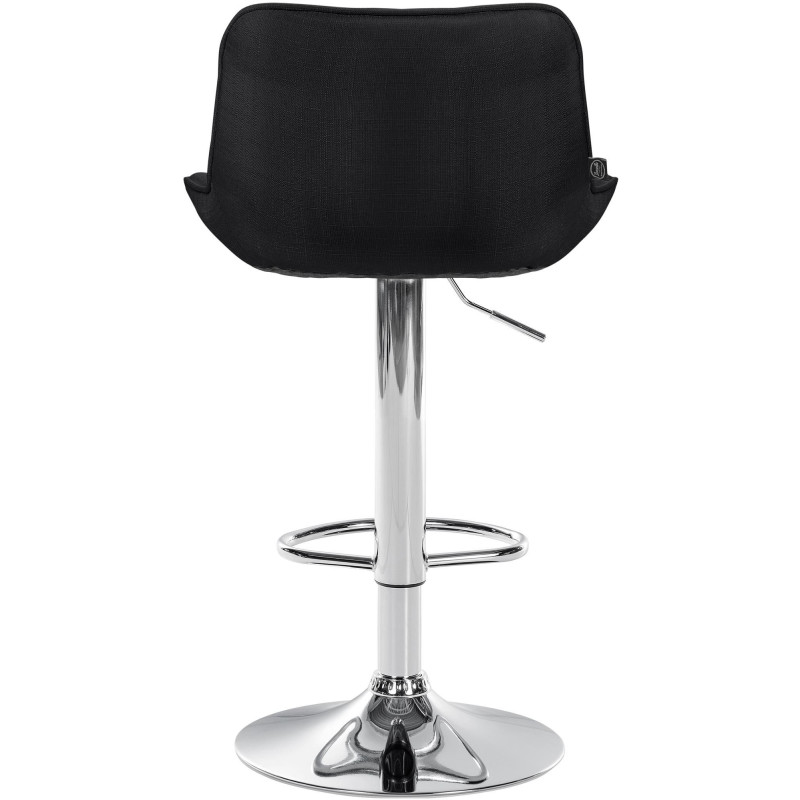 Tabouret de bar design en Tissu Noir Métal Argenté Fylven - 5