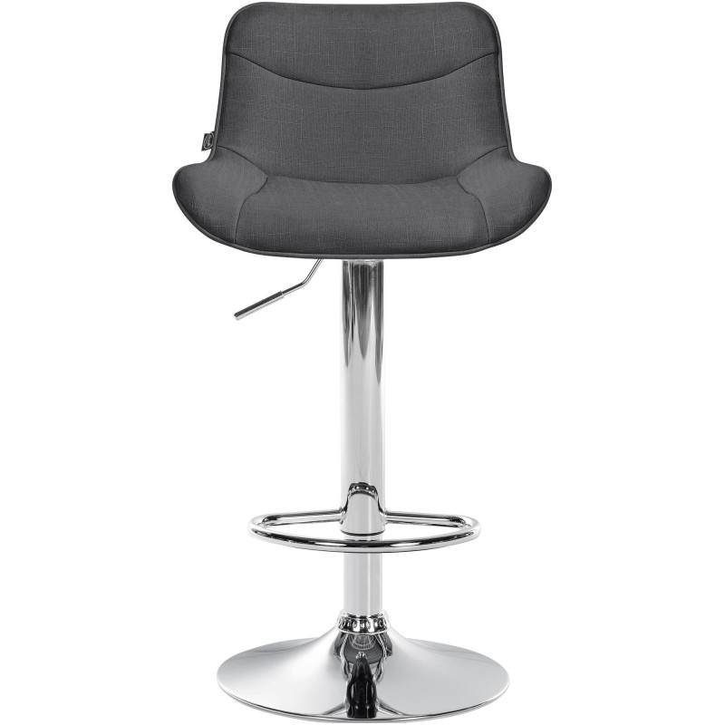 Tabouret de bar design en Tissu Gris foncé Métal Argenté Fylven - 2