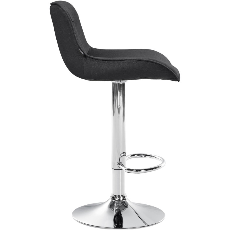 Tabouret de bar design en Tissu Gris foncé Métal Argenté Fylven - 3