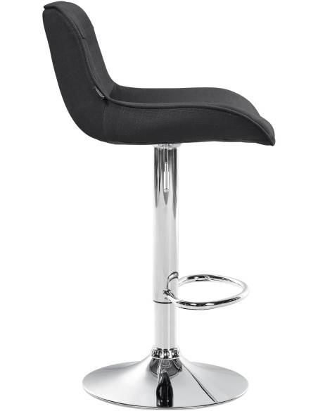 Tabouret de bar design en Tissu Gris foncé Métal Argenté Fylven - 3