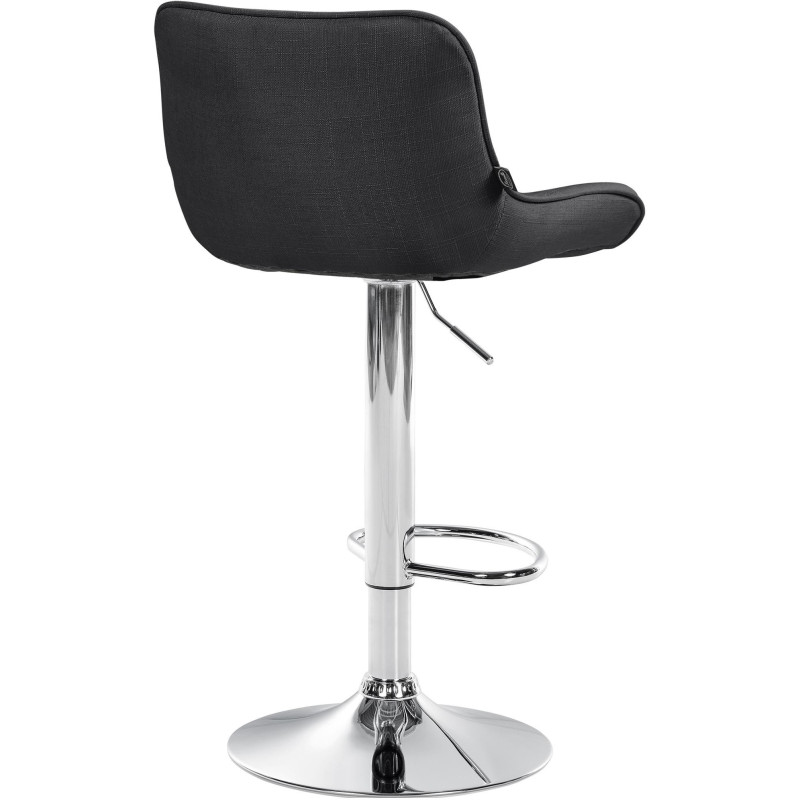 Tabouret de bar design en Tissu Gris foncé Métal Argenté Fylven - 4