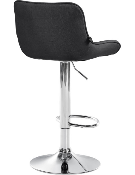 Tabouret de bar design en Tissu Gris foncé Métal Argenté Fylven - 4