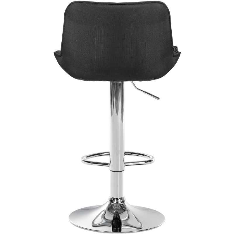 Tabouret de bar design en Tissu Gris foncé Métal Argenté Fylven - 5
