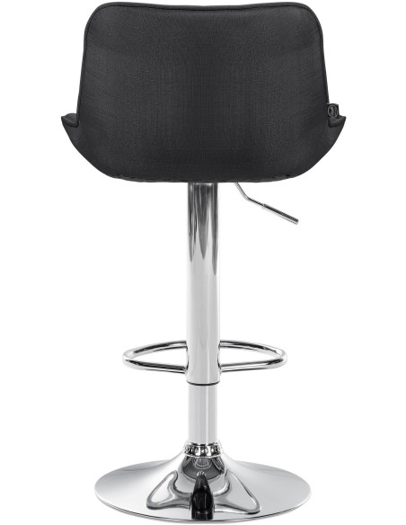 Tabouret de bar design en Tissu Gris foncé Métal Argenté Fylven - 5