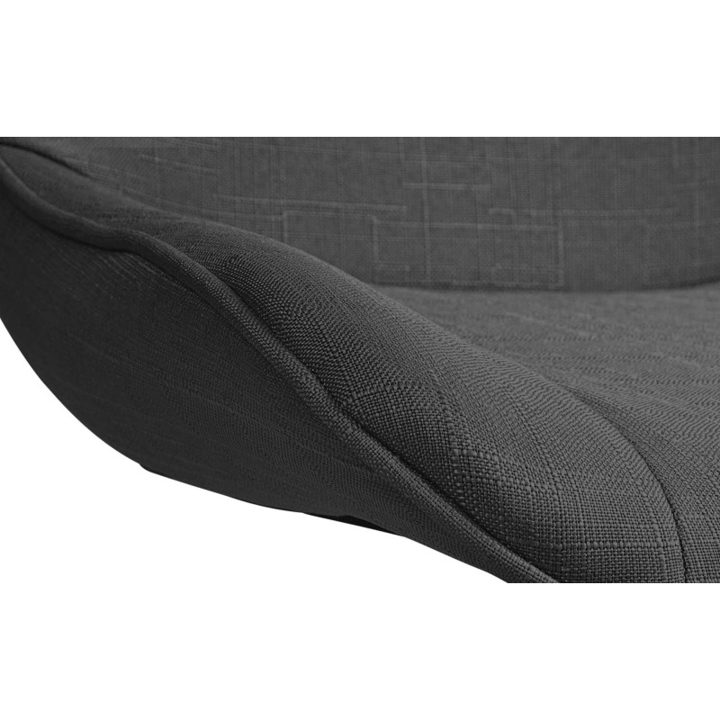 Tabouret de bar design en Tissu Gris foncé Métal Argenté Fylven - 6