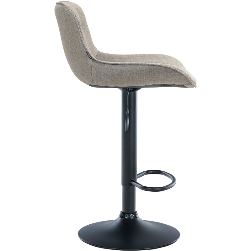 Tabouret de bar design en Tissu Taupe Métal Noir Fylven - 3