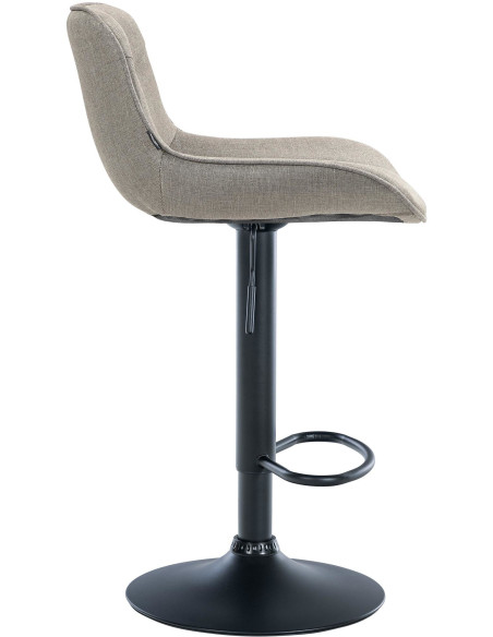 Tabouret de bar design en Tissu Taupe Métal Noir Fylven - 3
