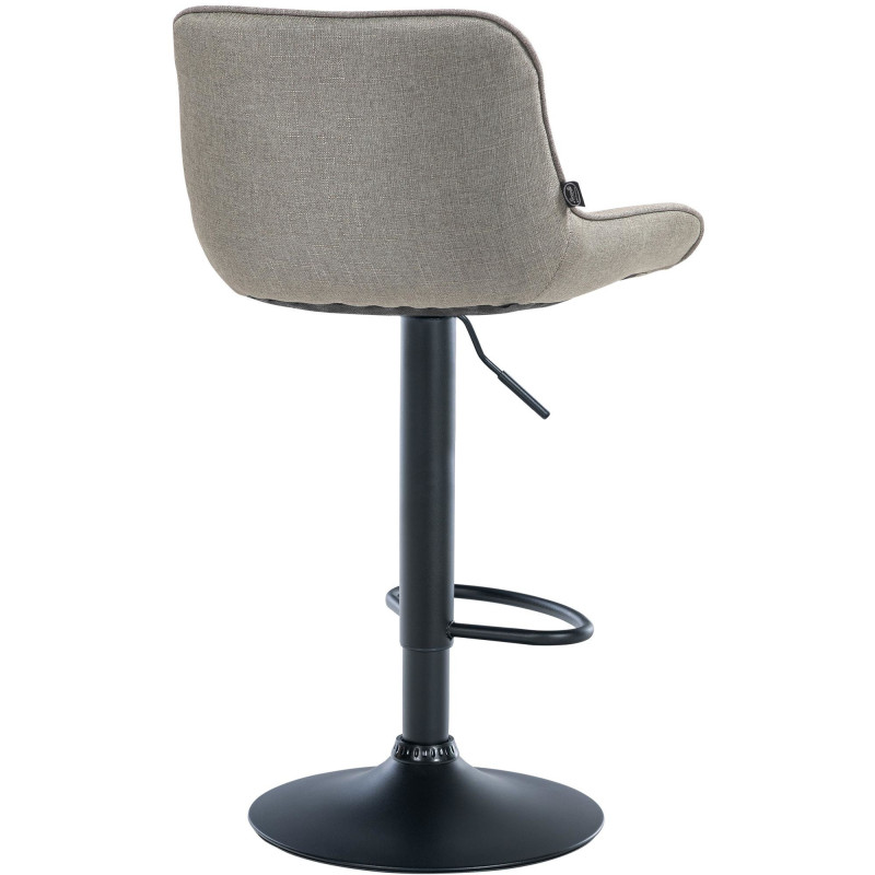 Tabouret de bar design en Tissu Taupe Métal Noir Fylven - 4