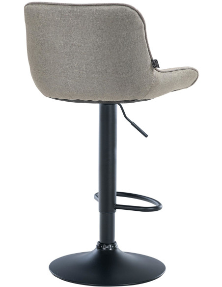 Tabouret de bar design en Tissu Taupe Métal Noir Fylven - 4