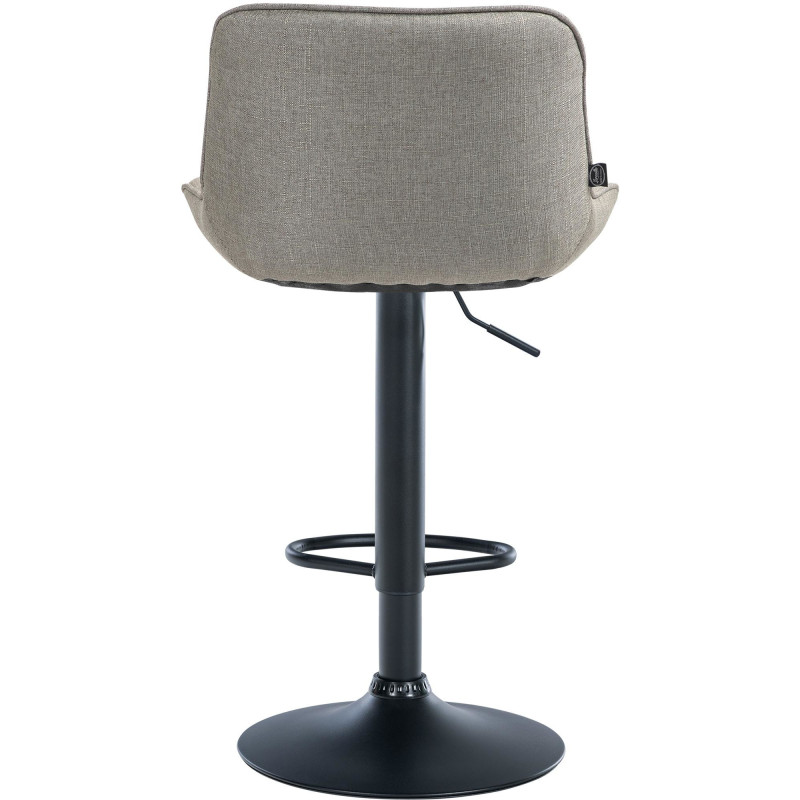 Tabouret de bar design en Tissu Taupe Métal Noir Fylven - 5