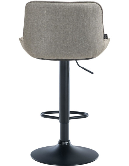 Tabouret de bar design en Tissu Taupe Métal Noir Fylven - 5