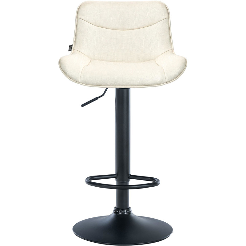 Tabouret de bar design en Tissu Blanc crème Métal Noir Fylven - 2