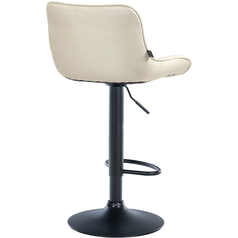 Tabouret de bar design en Tissu Blanc crème Métal Noir Fylven - 4