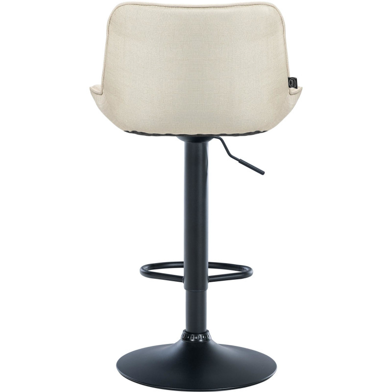 Tabouret de bar design en Tissu Blanc crème Métal Noir Fylven - 5