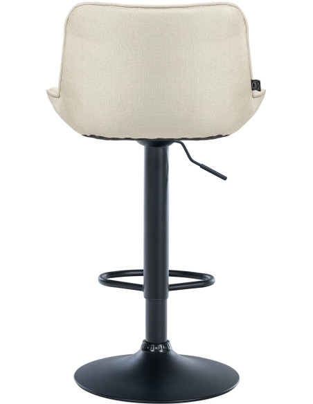 Tabouret de bar design en Tissu Blanc crème Métal Noir Fylven - 5