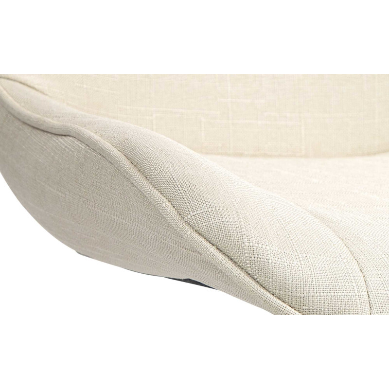 Tabouret de bar design en Tissu Blanc crème Métal Noir Fylven - 6