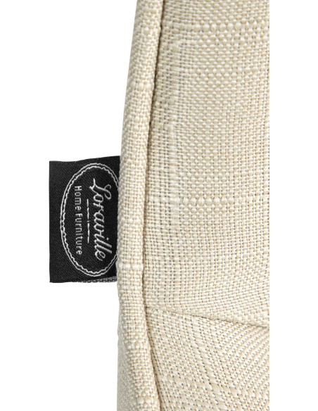 Tabouret de bar design en Tissu Blanc crème Métal Noir Fylven - 7