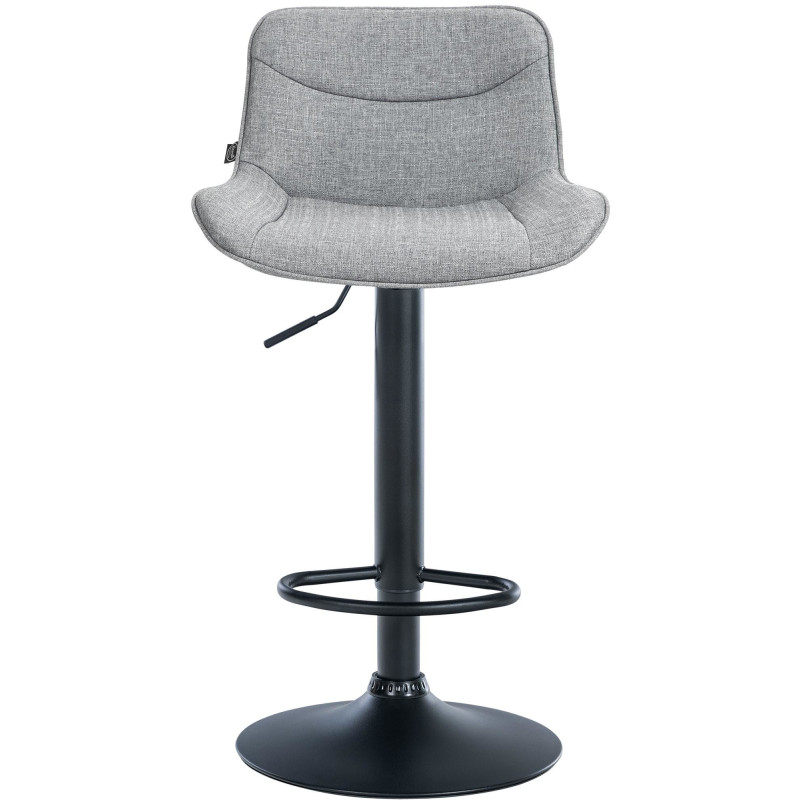 Tabouret de bar design en Tissu Gris Métal Noir Fylven - 2
