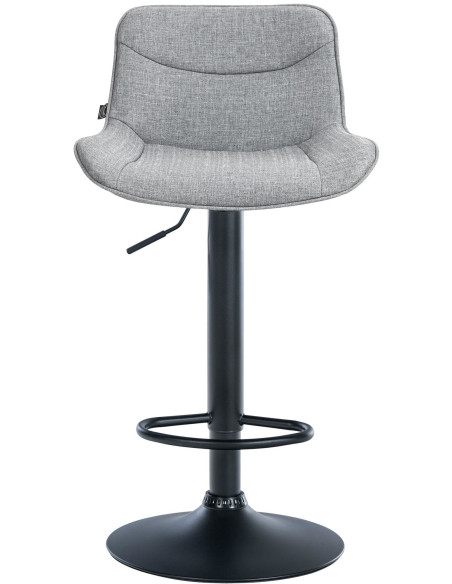 Tabouret de bar design en Tissu Gris Métal Noir Fylven - 2