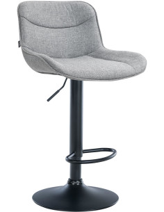 Tabouret de bar design en Tissu Gris Métal Noir Fylven - 1