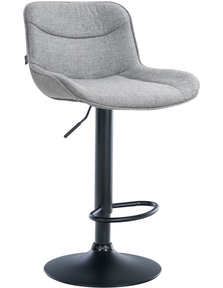 Tabouret de bar design en Tissu Gris Métal Noir Fylven - 1