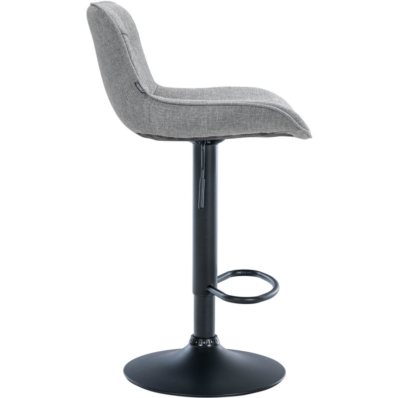 Tabouret de bar design en Tissu Gris Métal Noir Fylven - 3