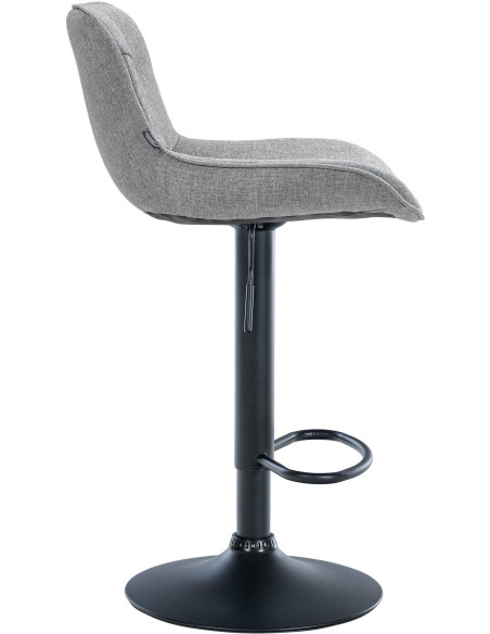 Tabouret de bar design en Tissu Gris Métal Noir Fylven - 3