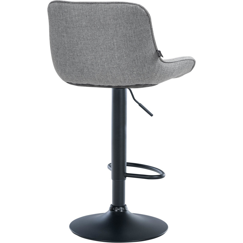 Tabouret de bar design en Tissu Gris Métal Noir Fylven - 4