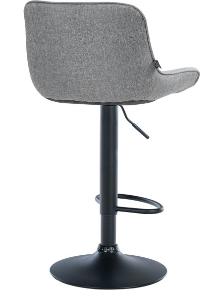 Tabouret de bar design en Tissu Gris Métal Noir Fylven - 4
