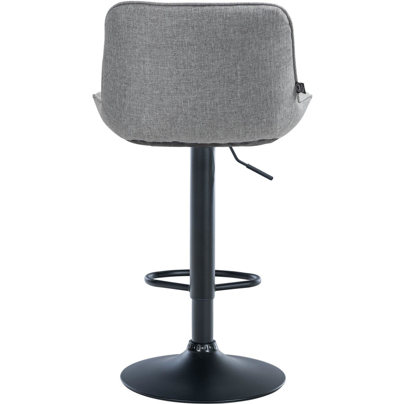 Tabouret de bar design en Tissu Gris Métal Noir Fylven - 5