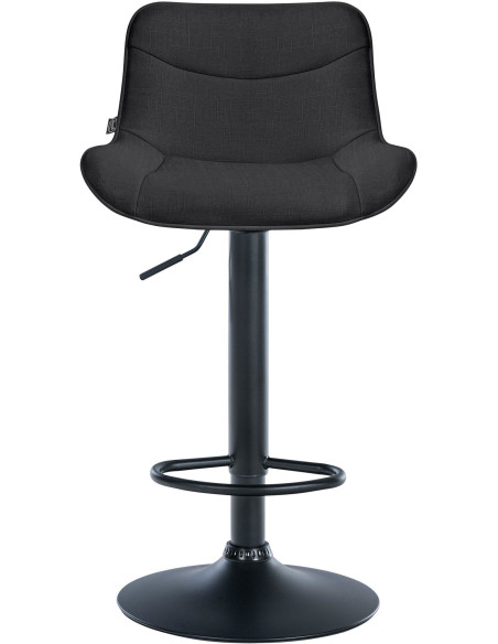 Tabouret de bar design en Tissu Noir Métal Noir Fylven - 2