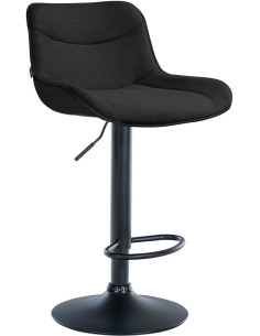 Tabouret de bar design en Tissu Noir Métal Noir Fylven - 1