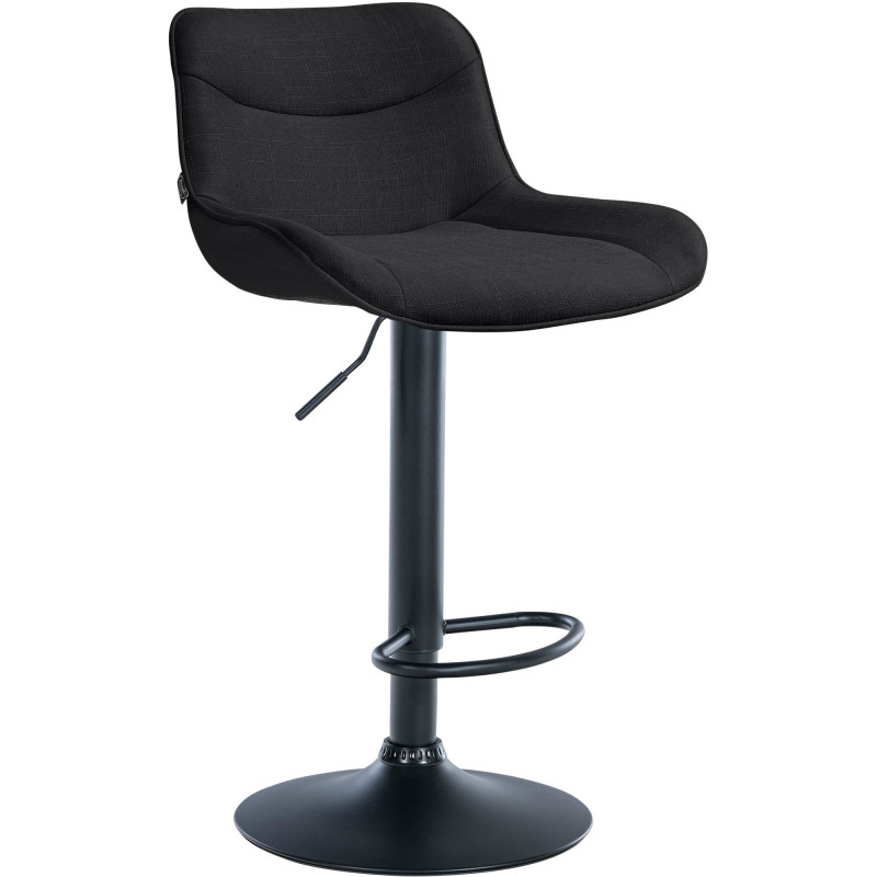 Tabouret de bar design en Tissu Noir Métal Noir Fylven - 1