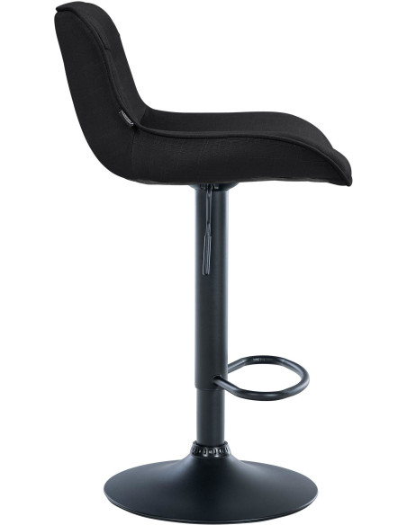 Tabouret de bar design en Tissu Noir Métal Noir Fylven - 3