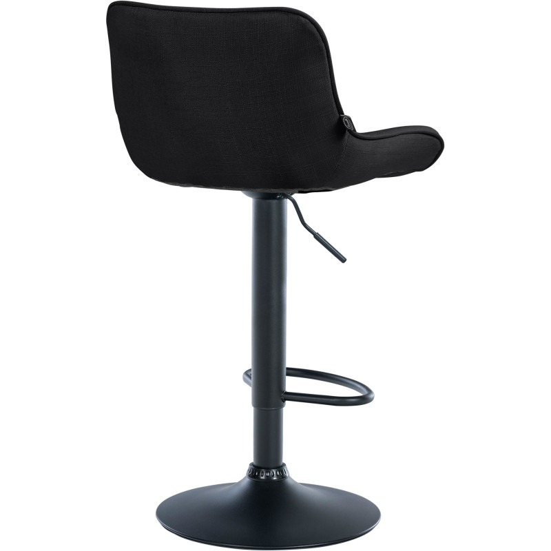 Tabouret de bar design en Tissu Noir Métal Noir Fylven - 4