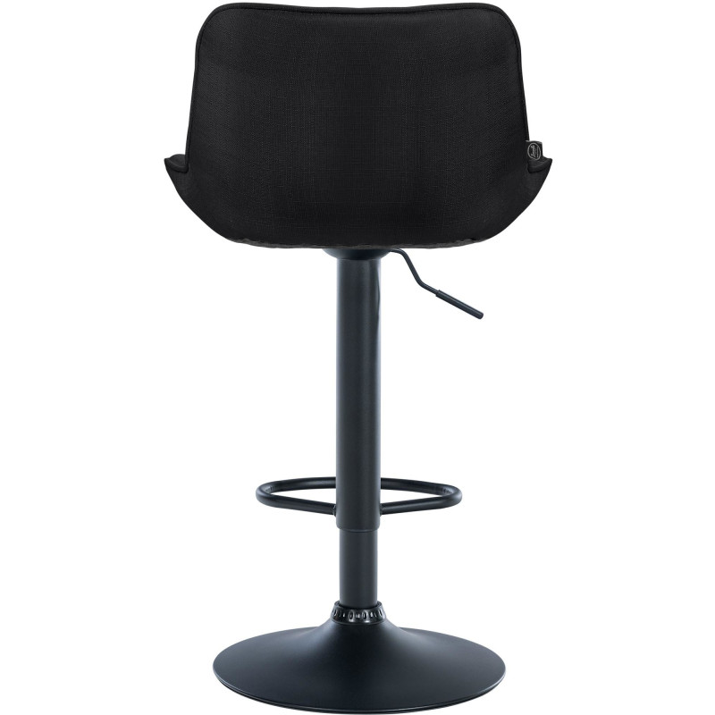 Tabouret de bar design en Tissu Noir Métal Noir Fylven - 5