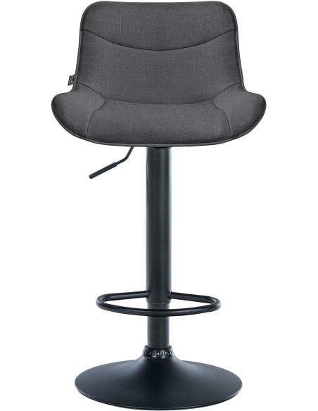 Tabouret de bar design en Tissu Gris foncé Métal Noir Fylven - 2