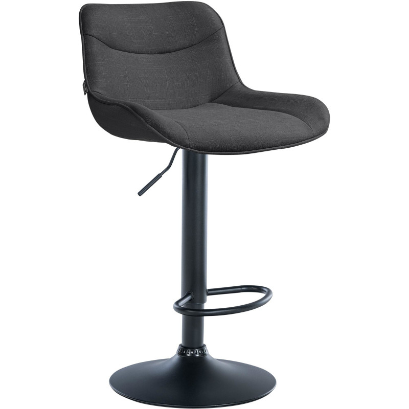 Tabouret de bar design en Tissu Gris foncé Métal Noir Fylven - 1