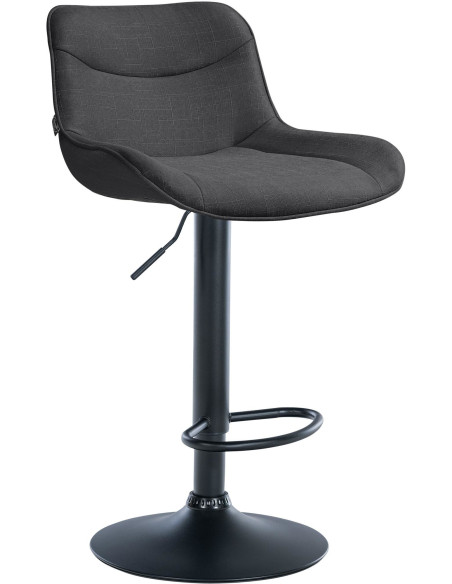 Tabouret de bar design en Tissu Gris foncé Métal Noir Fylven - 1