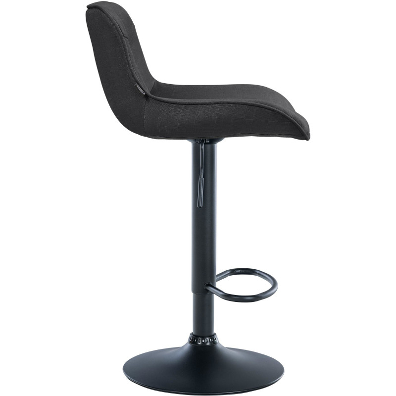 Tabouret de bar design en Tissu Gris foncé Métal Noir Fylven - 3