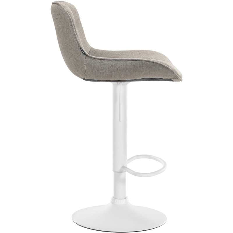 Tabouret de bar design en Tissu Taupe Métal Blanc Fylven - 3